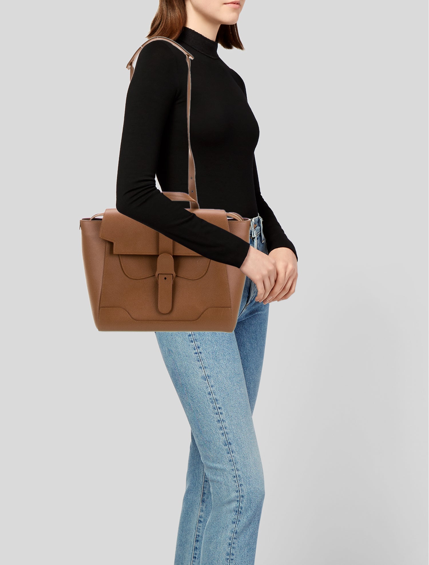Senreve Embossed Leather Top Handle Bag