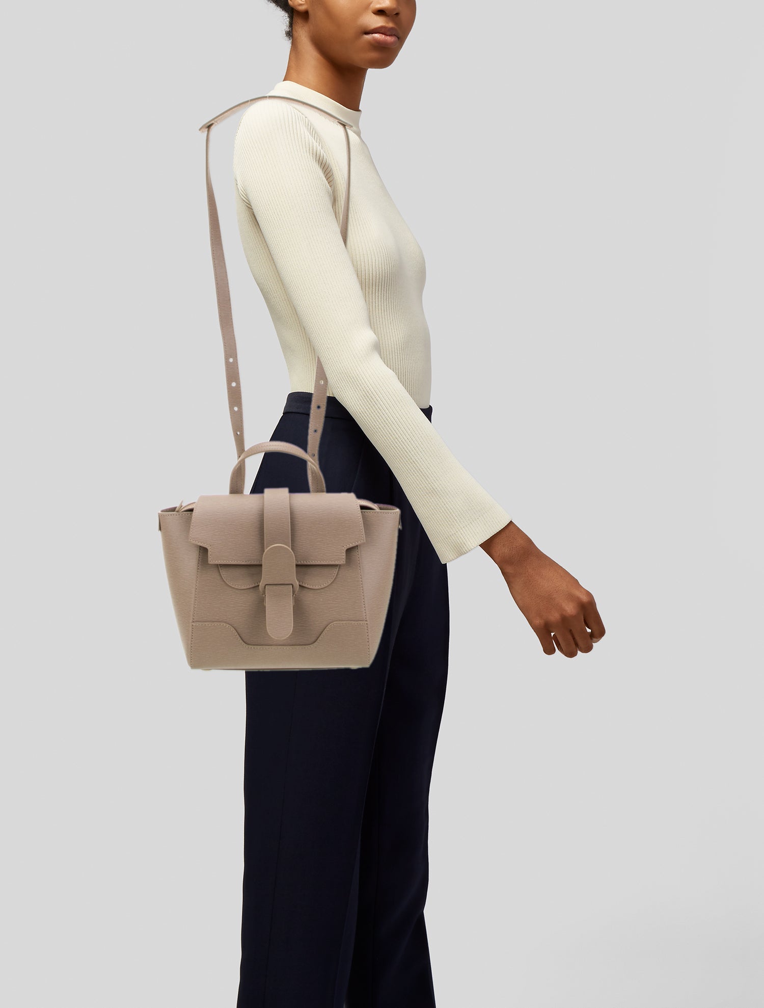 Senreve Saffiano Leather Top Handle Bag