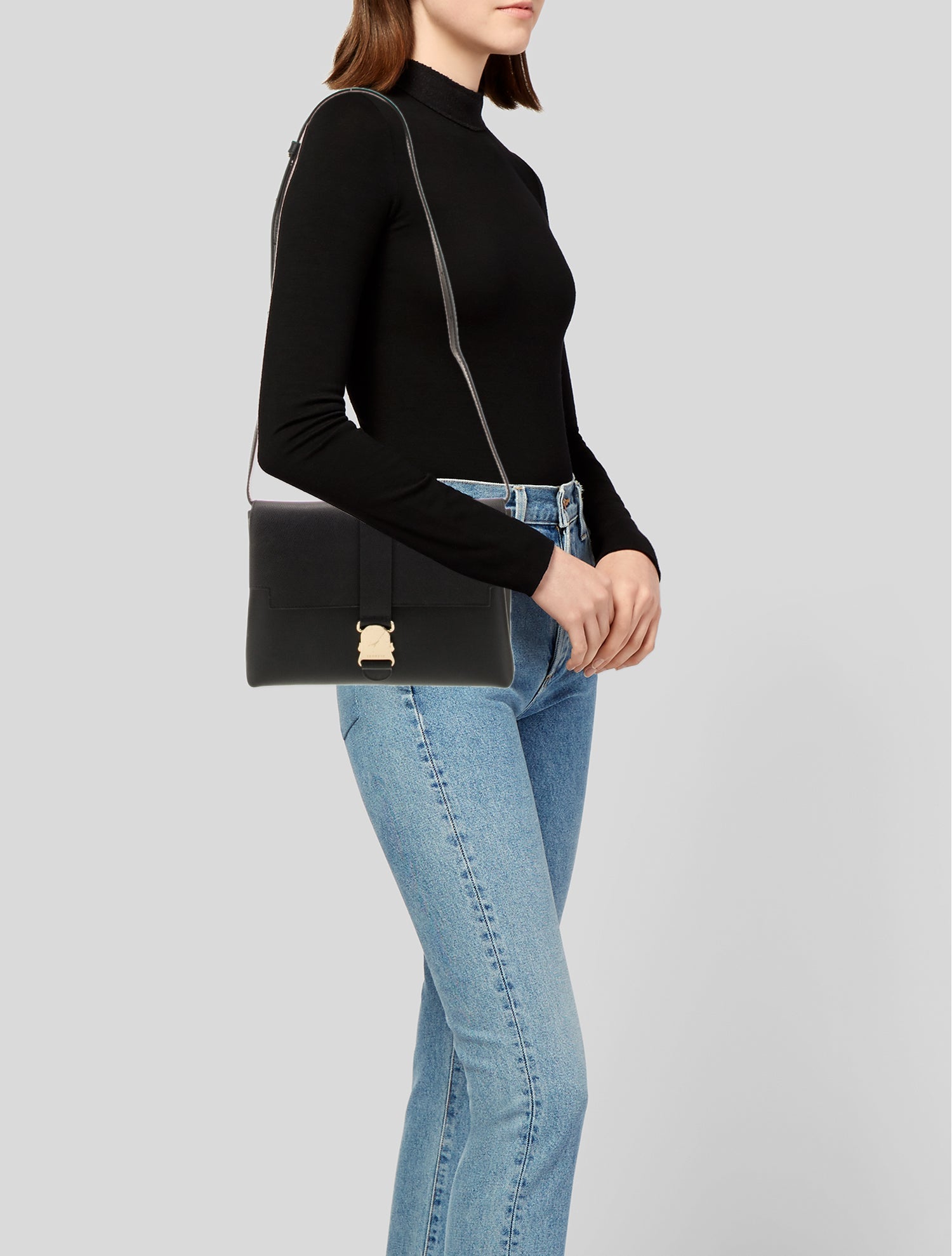Senreve Embossed Leather Shoulder Bag