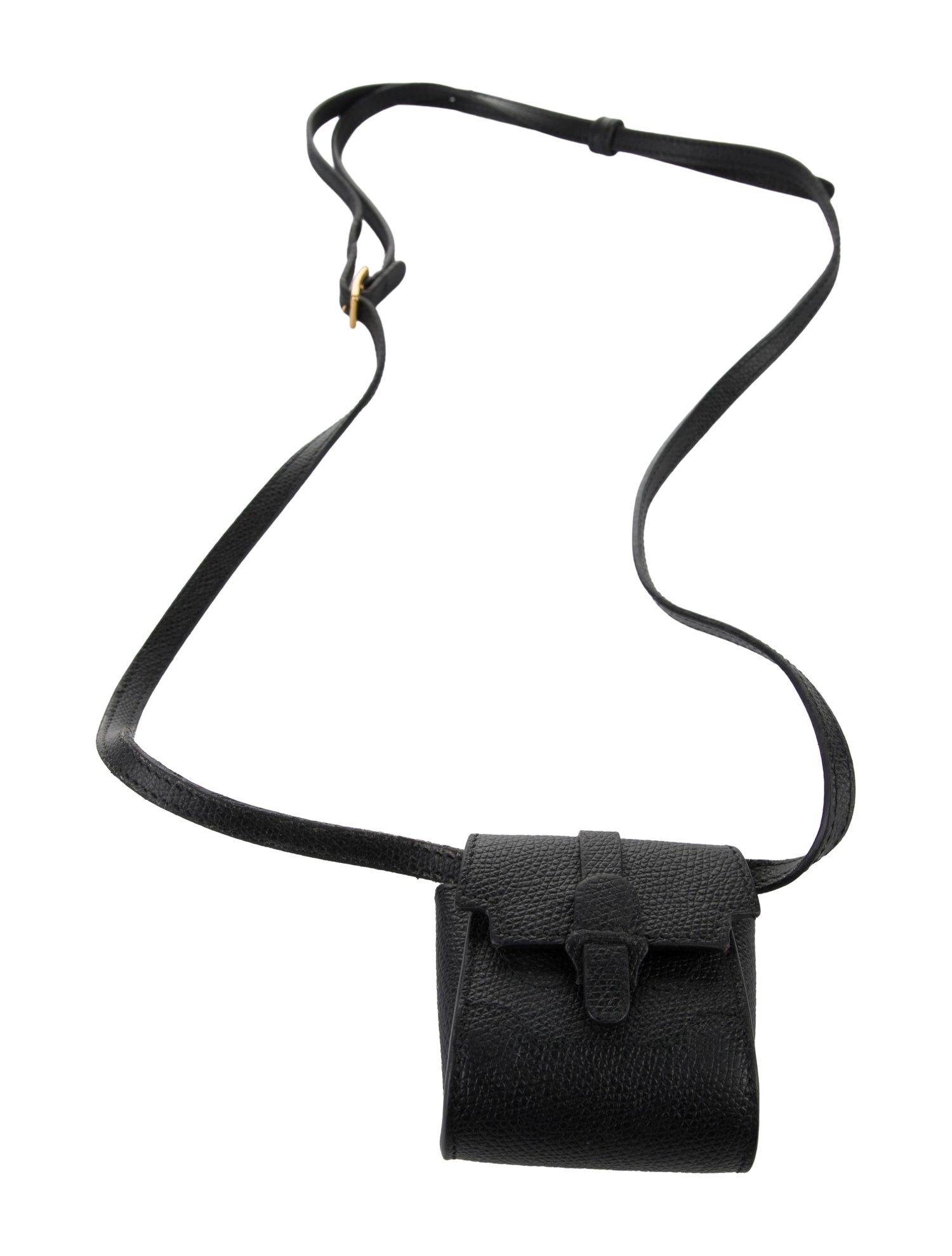 Senreve Leather Keychain Mini Pouch Bag w/ Strap