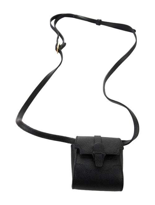 Senreve Leather Keychain Mini Pouch Bag w/ Strap