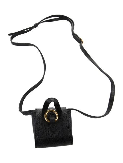 Senreve Leather Keychain Mini Pouch Bag w/ Strap