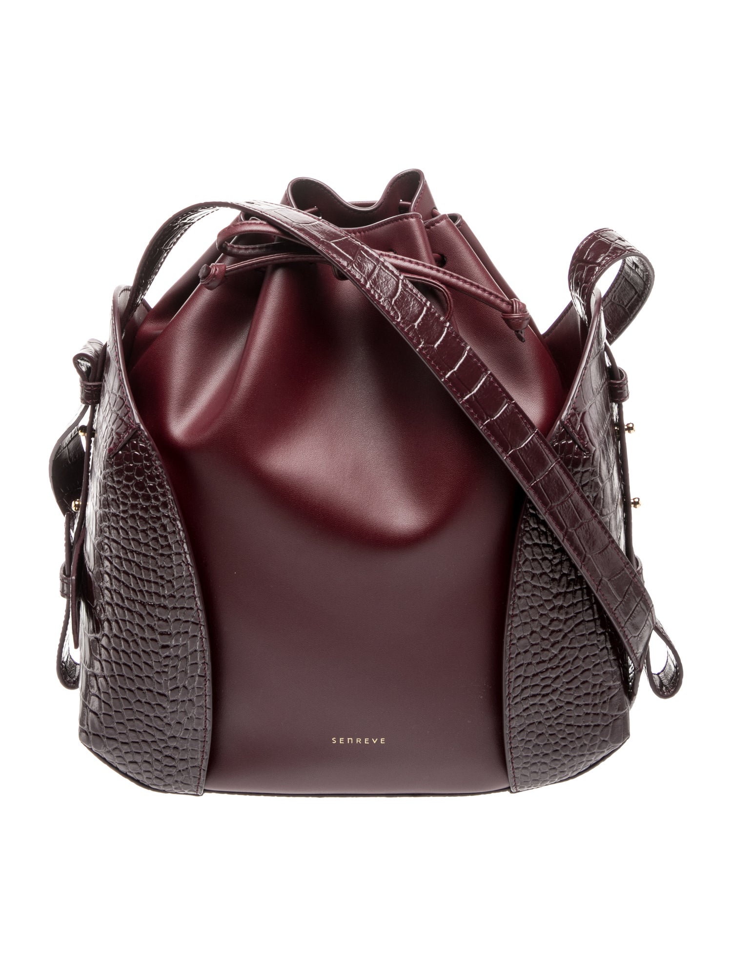 Senreve Embossed Leather Bucket Bag