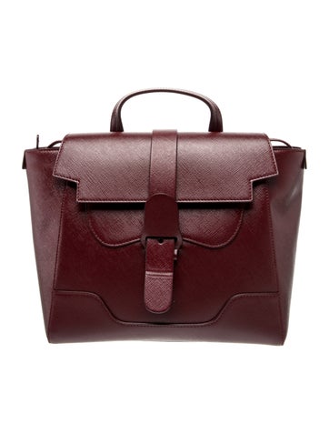 Pre-owned Senreve Leather Briefcase In Burgundy