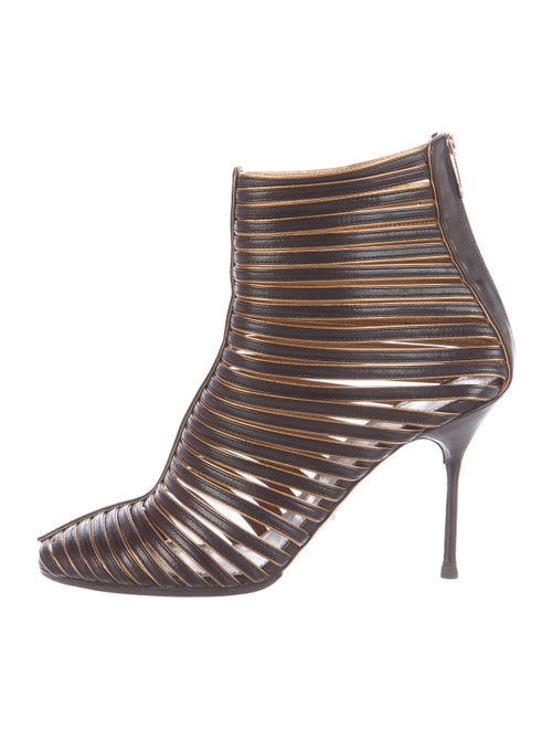 Sergio Rossi Cage Leather Booties