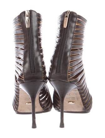 Sergio Rossi Cage Leather Booties