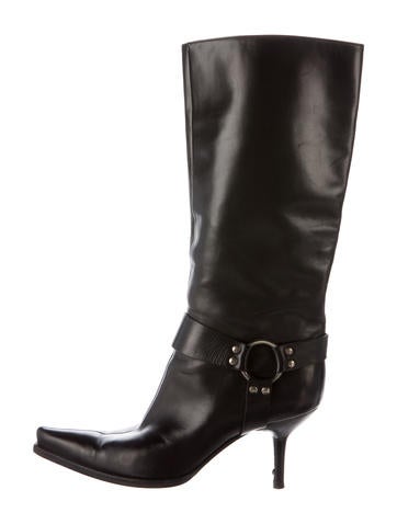 Sergio Rossi Harness-Accented Leather Boots