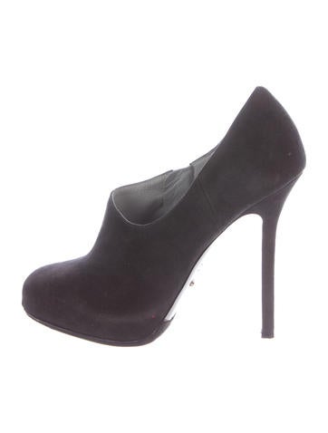 Sergio Rossi Suede Round-Toe Booties