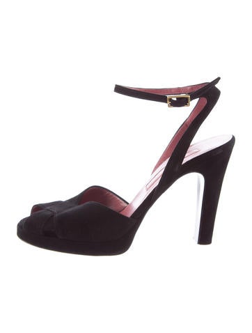 Sergio Rossi Suede Ankle Strap Sandals