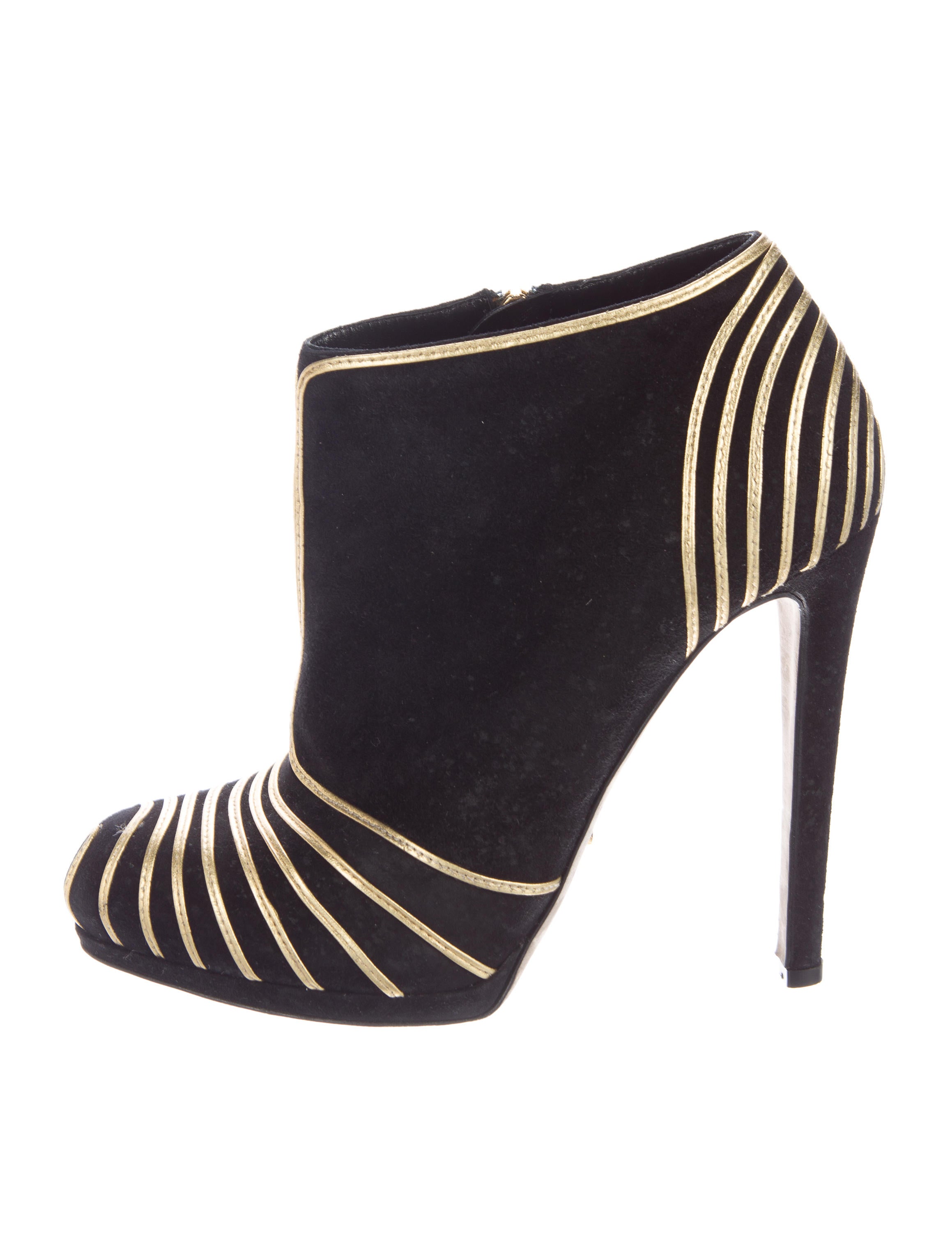 Sergio Rossi Metallic Stripe Booties