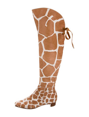 Sergio Rossi Ponyhair Over-The-Knee Boots