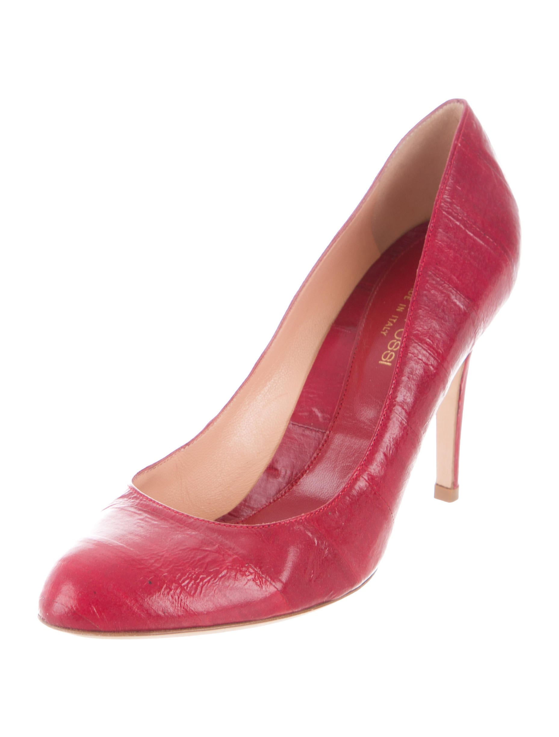 Sergio Rossi RoundToe Eel Skin Pumps Red Pumps, Shoes SER29495