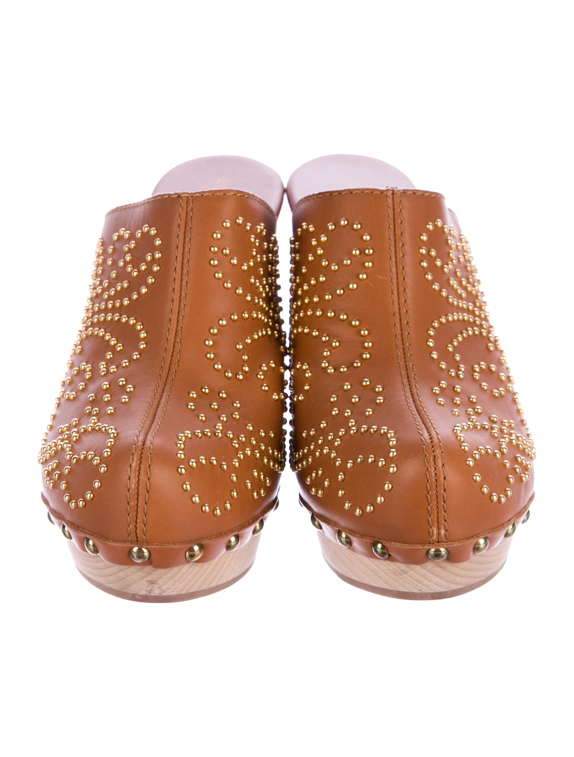 leather studded clogs