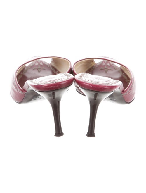 Sergio Rossi Peep-Toe Embroidered Mules