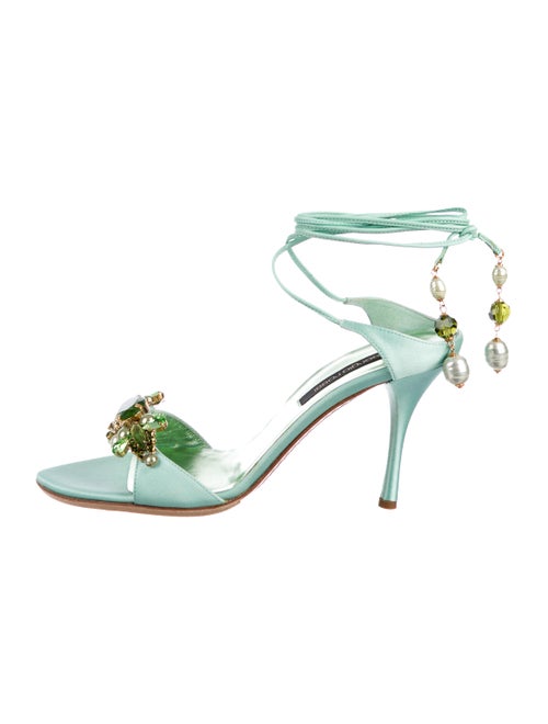 Sergio Rossi Satin Cross Strap Sandals