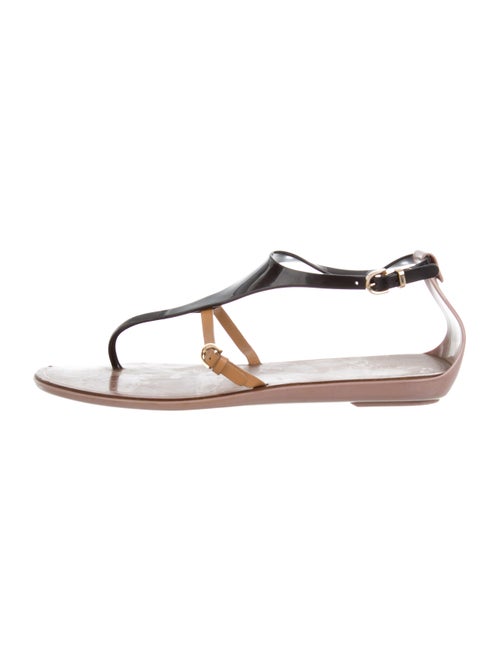 Sergio Rossi Rubber Thong Sandals Black