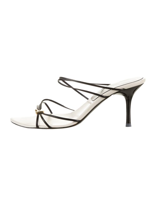 Sergio Rossi Leather Slides Black
