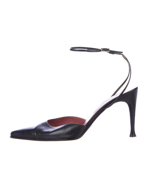 Sergio Rossi Leather Pointed-Toe Pumps Black