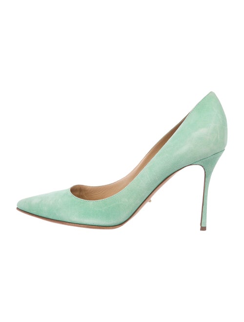 Sergio Rossi Suede Pumps Green