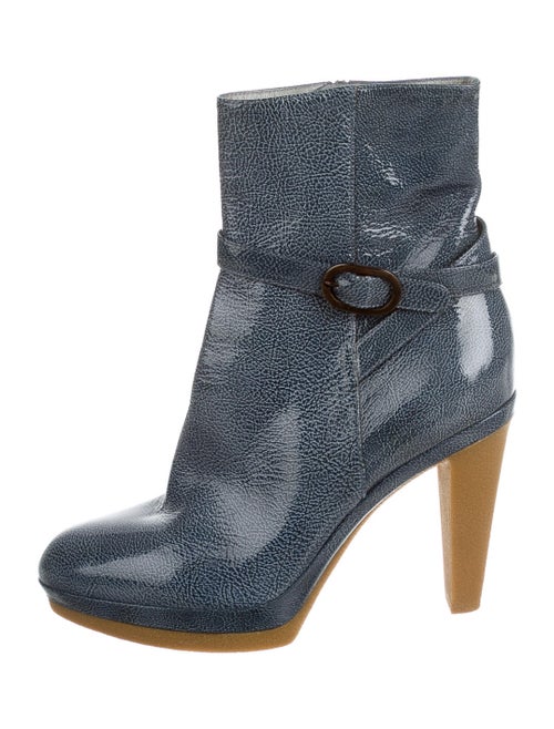 Sergio Rossi Patent Leather Boots Blue