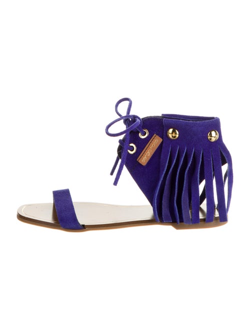 Sergio Rossi Suede Gladiator Sandals Blue
