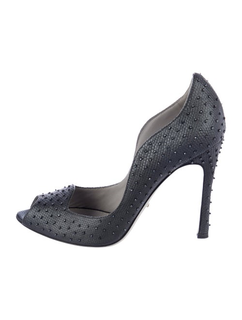 Sergio Rossi Metallic Embossed Leather Pumps Metal