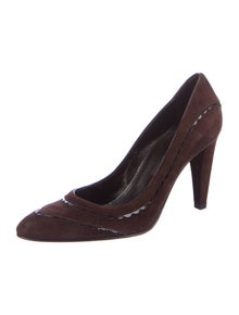 Sergio Rossi Suede Leather Trim Embellishment Pumps