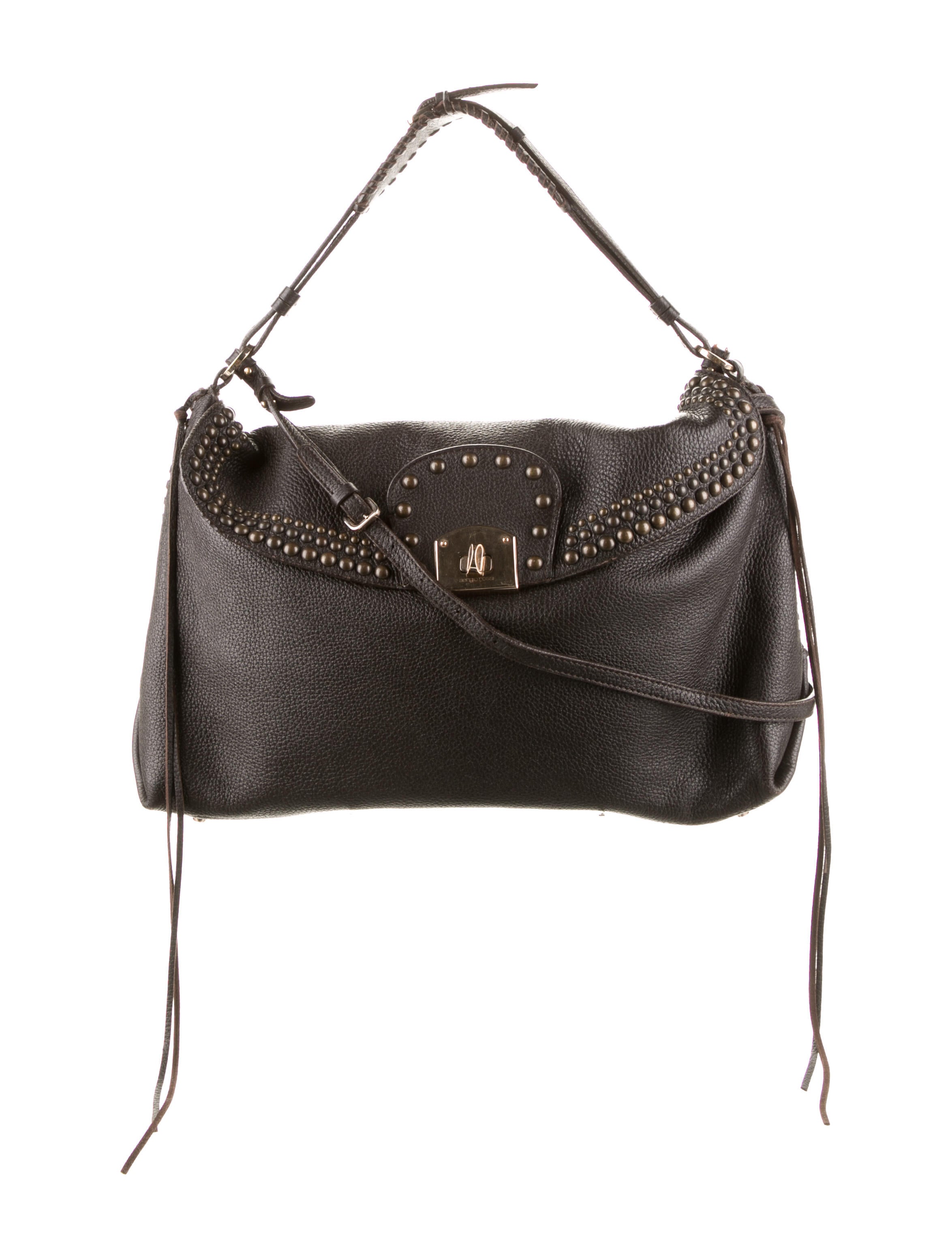 Sergio Rossi Leather Crossbody Bag Brown Shoulder Bags Handbags SER52720 The RealReal