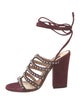Sergio Rossi Suede Studded Accents Gladiator Sandals