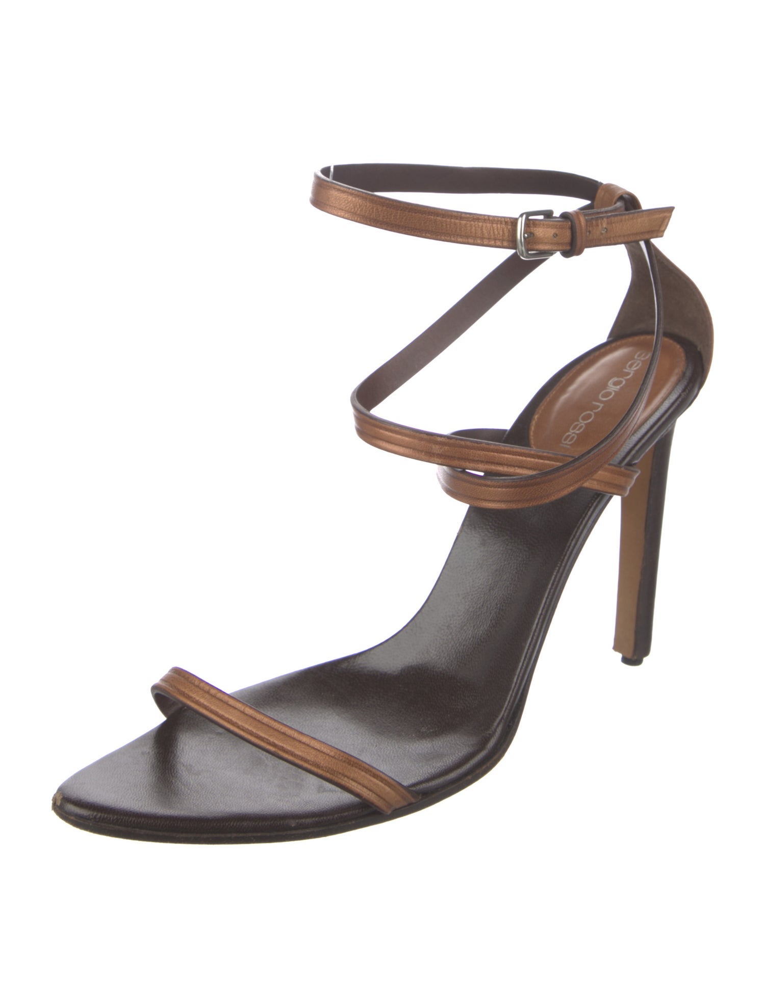 Sergio Rossi Leather Colorblock Pattern Sandals