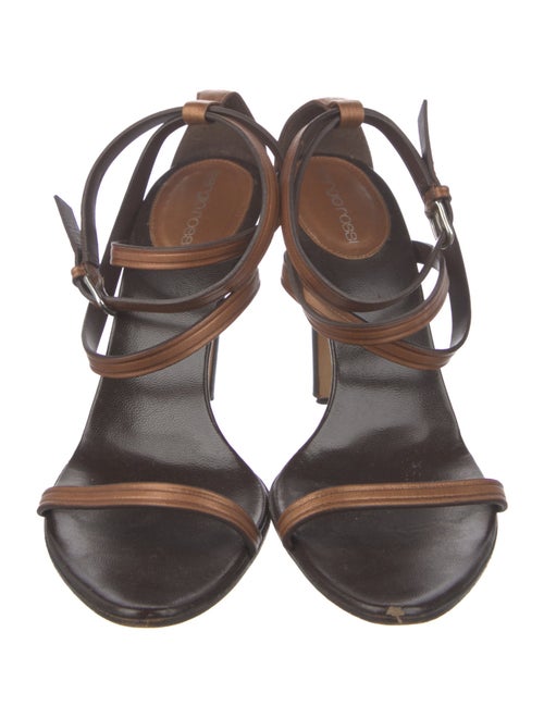Sergio Rossi Leather Colorblock Pattern Sandals