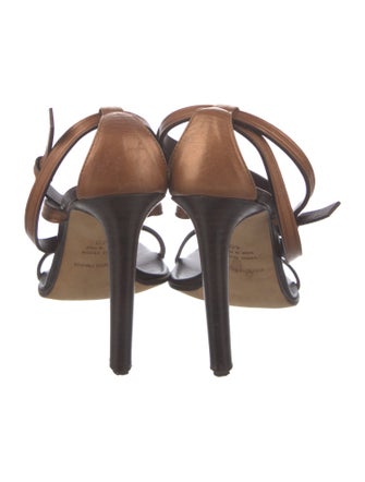 Sergio Rossi Leather Colorblock Pattern Sandals