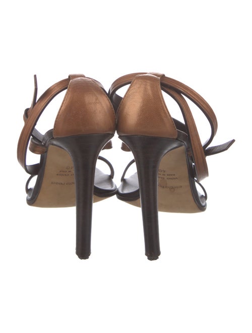 Sergio Rossi Leather Colorblock Pattern Sandals