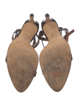 Sergio Rossi Leather Colorblock Pattern Sandals