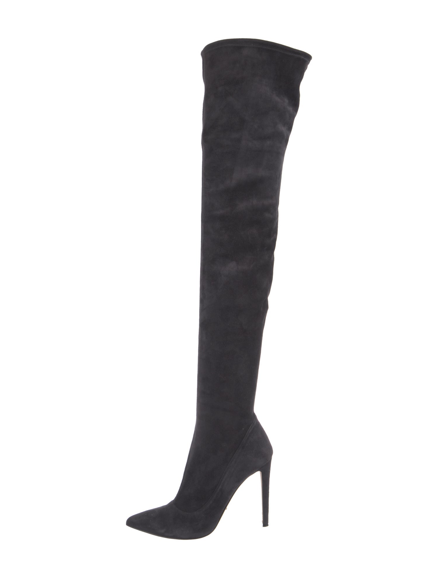 Sergio Rossi Suede Sock Boots Grey Boots, Shoes SER59854 The RealReal