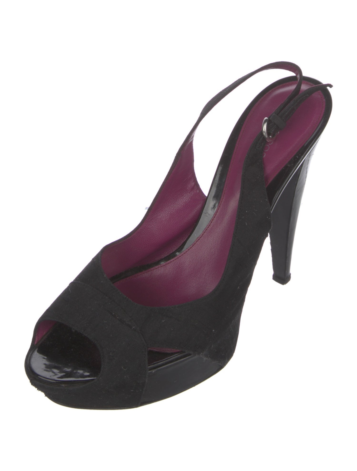 Sergio Rossi Canvas Slingback Sandals