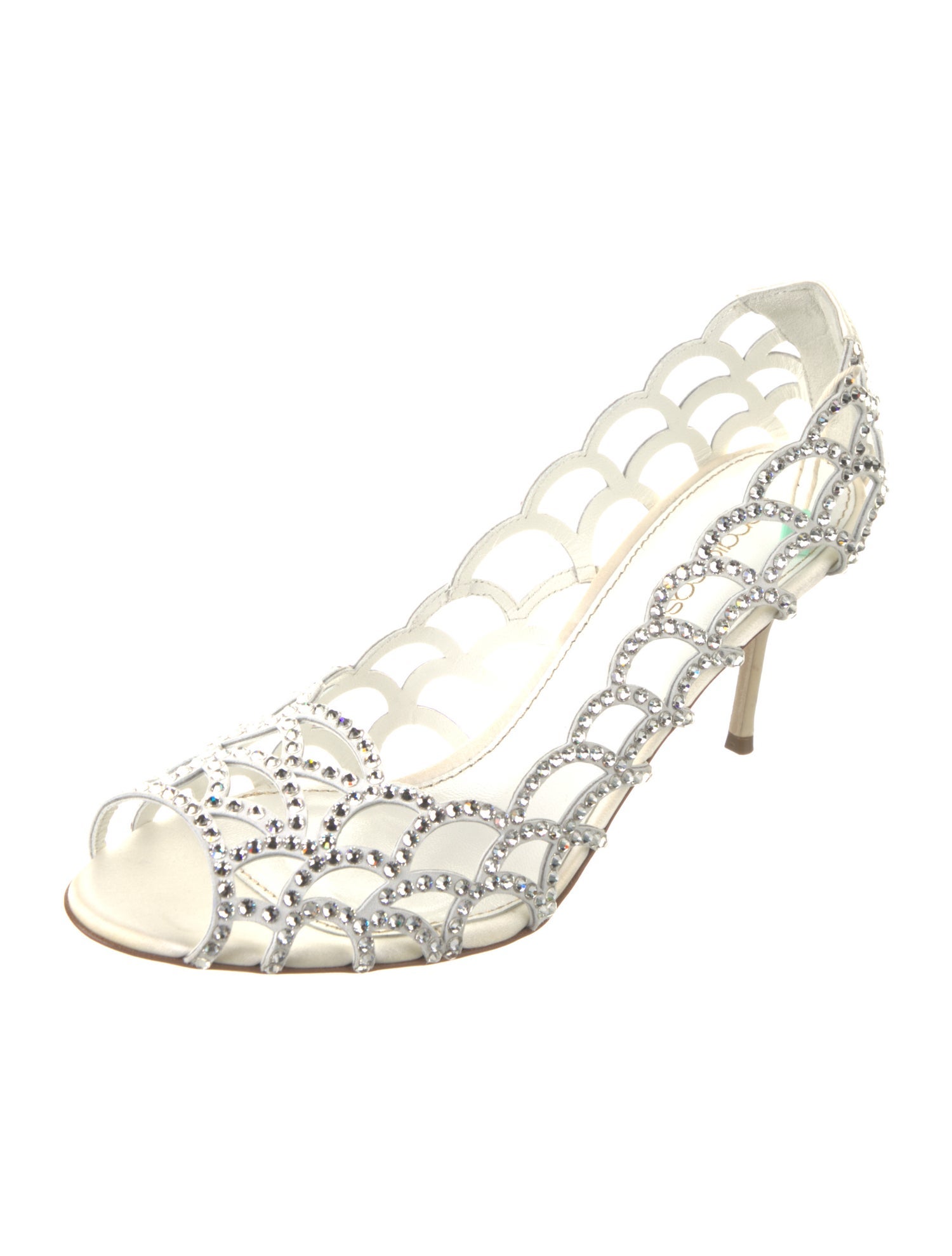 Sergio Rossi Suede Crystal Embellishments Pumps
