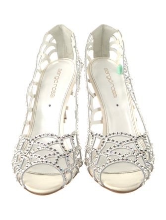 Sergio Rossi Suede Crystal Embellishments Pumps