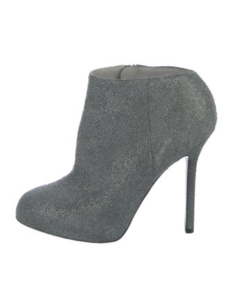 Sergio Rossi Suede Floral Print Sock Boots