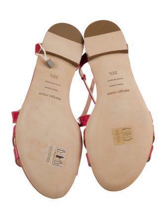 Sergio Rossi Patent Leather T-Strap Sandals