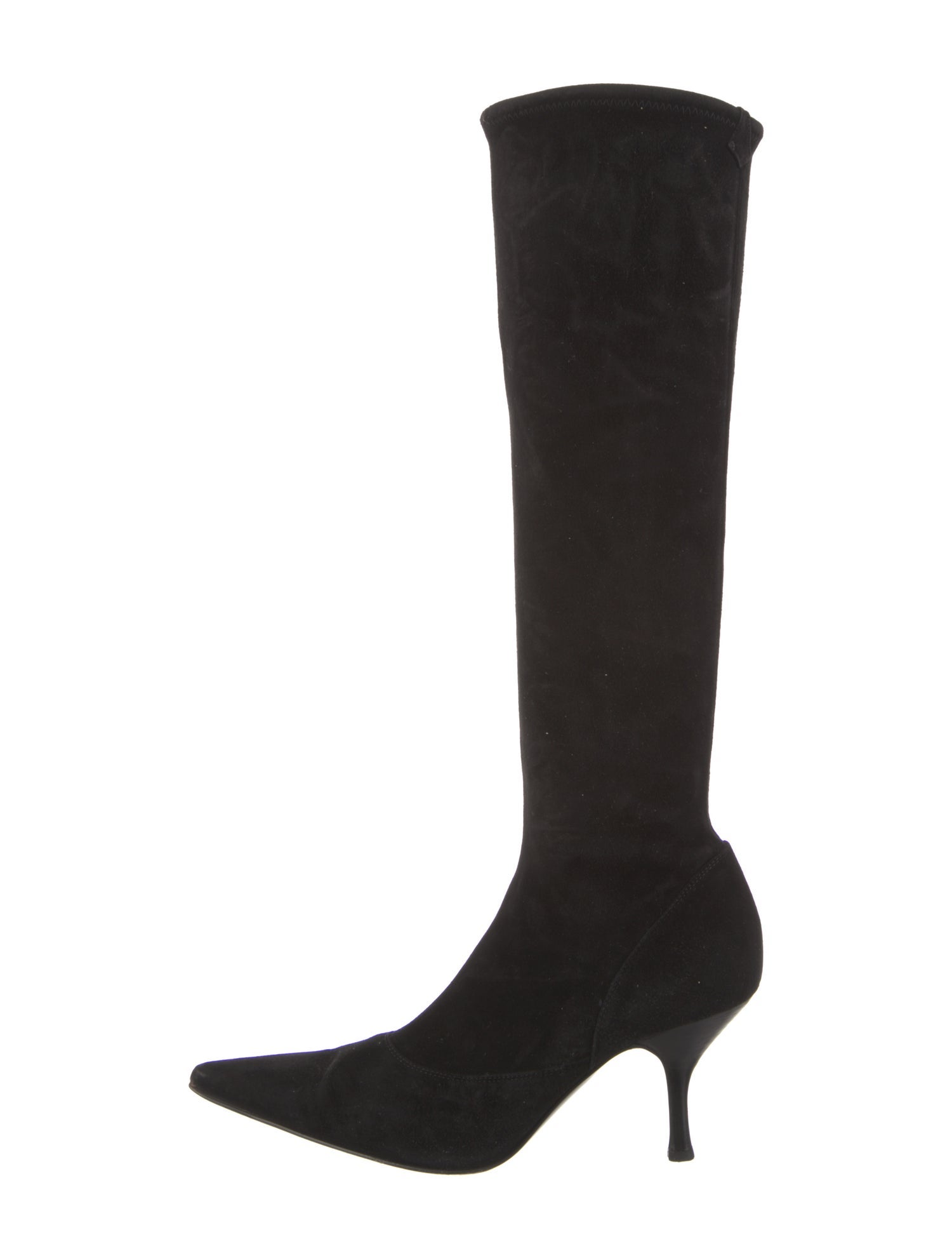 Sergio Rossi Suede Whipstitch Trim Boots