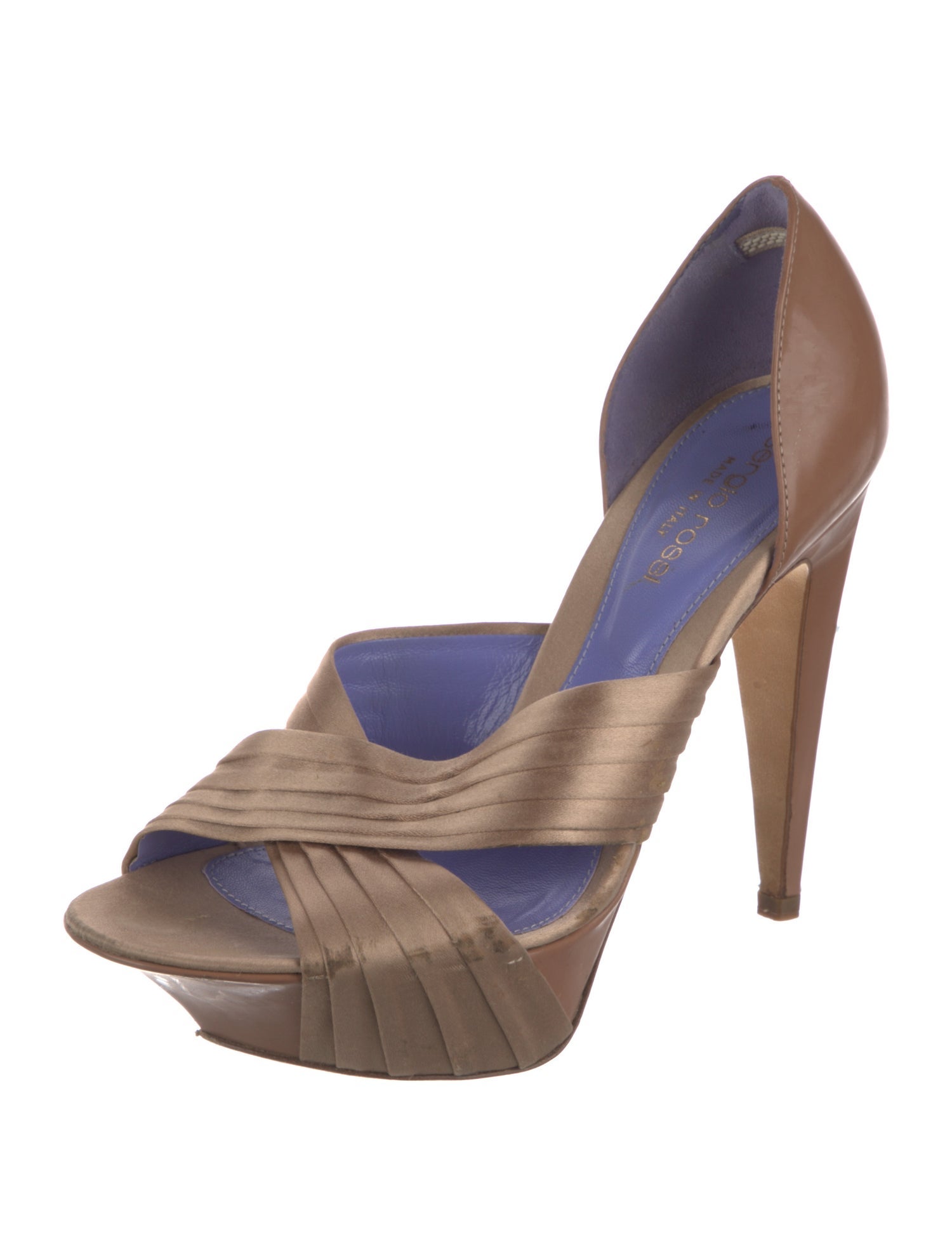 Sergio Rossi Satin Colorblock Pattern Sandals