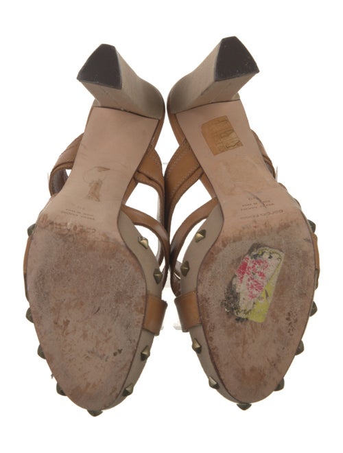 Sergio Rossi Leather Studded Accents Slides