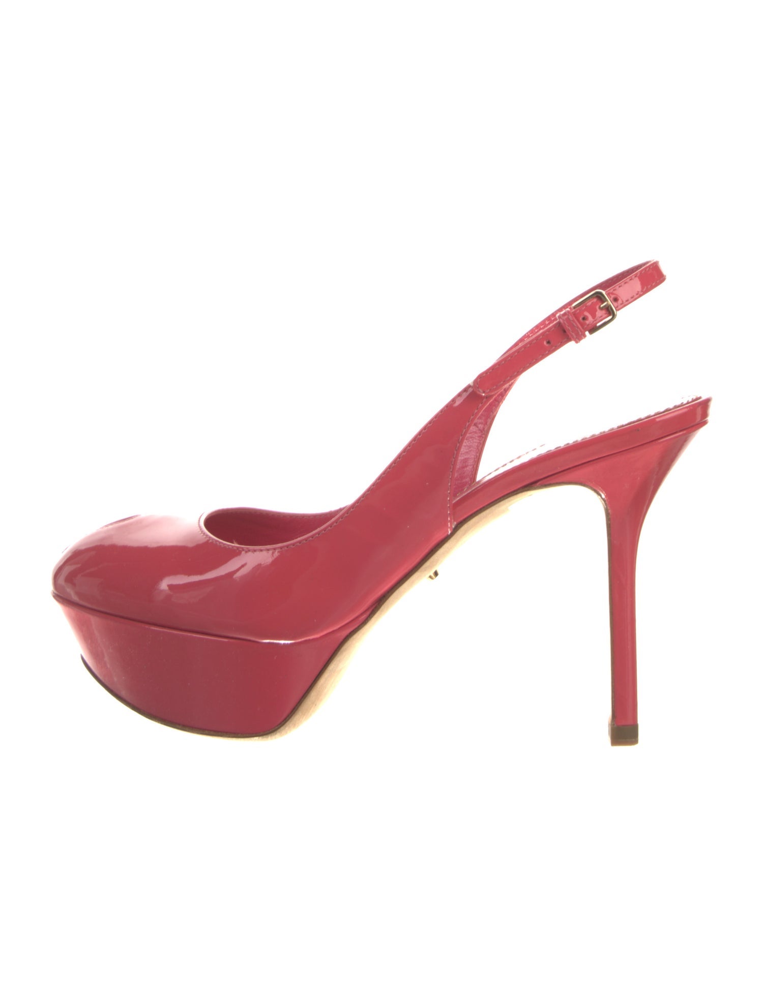 Sergio Rossi Patent Leather Cutout Accent Slingback Pumps