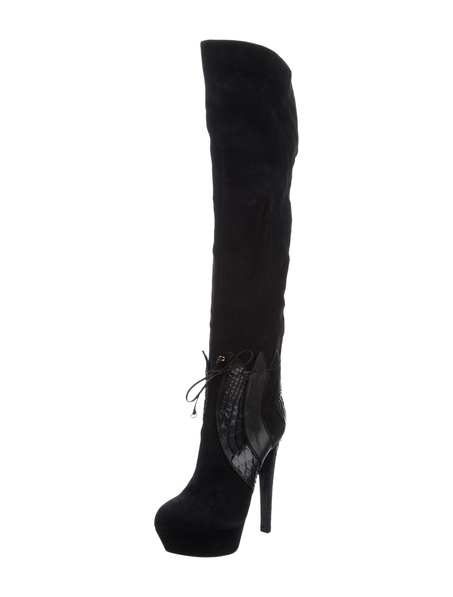 Sergio Rossi Suede Lace-Up Boots