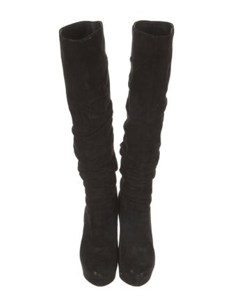 Sergio Rossi Suede Slouch Boots