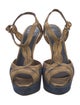 Sergio Rossi Suede Printed T-Strap Sandals
