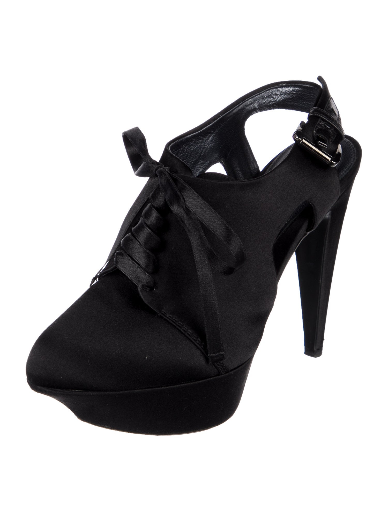 Sergio Rossi Satin Lace-Up Boots