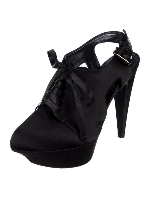 Sergio Rossi Satin Lace-Up Boots