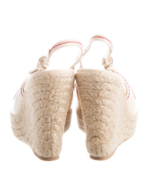 Sergio Rossi Patent Leather Whipstitch Trim Espadrilles